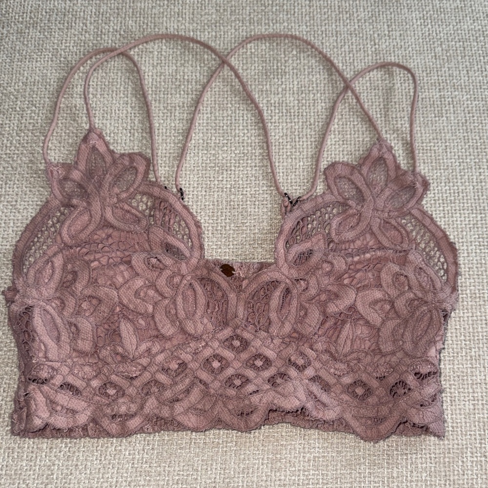 Free People Lace Bandeau in Dusty Pink